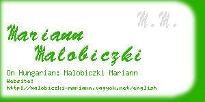 mariann malobiczki business card